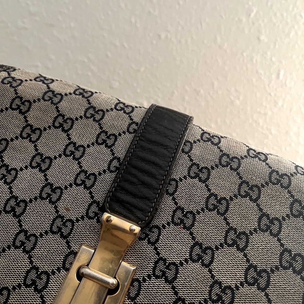 Gucci Black and Gold Monogram Bag - Picture 7 of 16